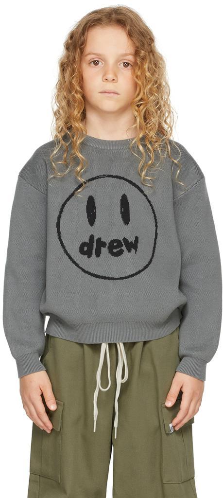 商品Drew House|SSENSE Exclusive Kids Gray Painted Mascot Sweater,价格¥1367,第1张图片