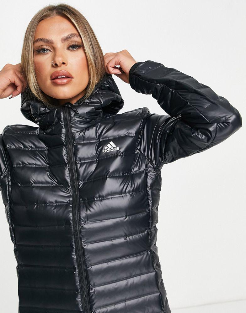adidas Outdoor Varilite hooded puffer jacket in black商品第3张图片规格展示