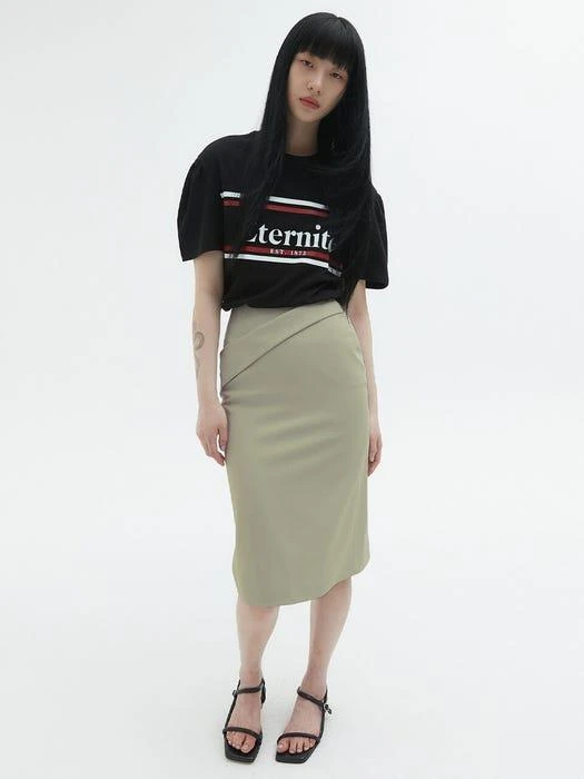 商品HAE BY HAEKIM|Folder Pencil Skirt (Beige),价格¥987,第5张图片详细描述