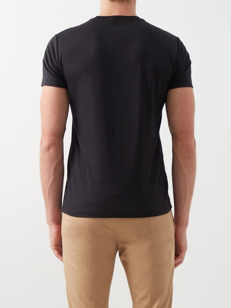 Custom slim-fit logo-embroidered cotton T-shirt商品第5张图片规格展示