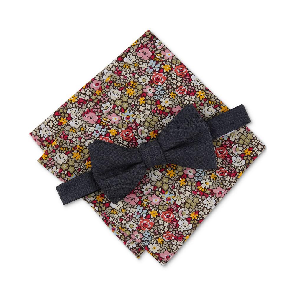 Men's 2-Pc. Jean Bow Tie & Pocket Square Set, Created for Macy's商品第1张图片规格展示