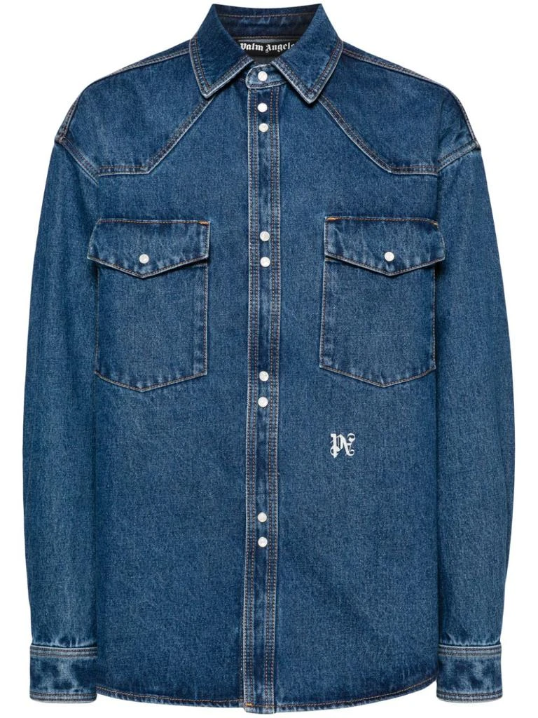 商品Palm Angels|MONOGRAM DENIM SHIRT,价格¥3941,第1张图片