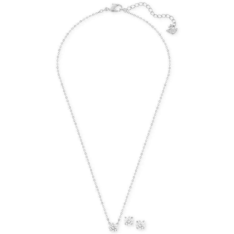 商品Swarovski|Silver-Tone Crystal Pendant and Studs Set,价格¥725,第1张图片