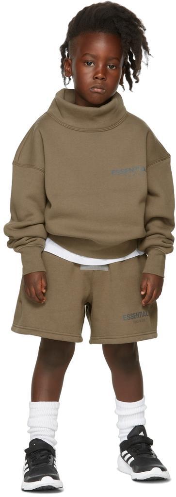 商品Essentials|Kids Taupe Fleece Shorts,价格¥320,第1张图片