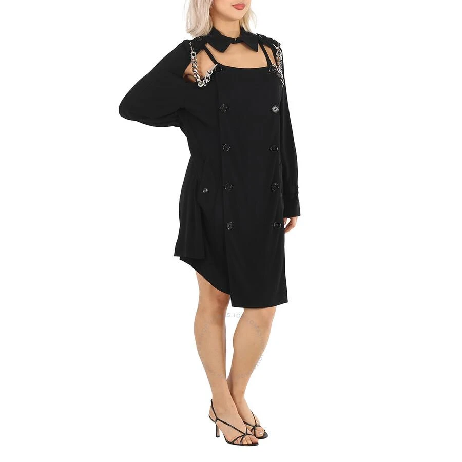 商品Burberry|Black Deconstructed Crepe Trench Coat Dress,价格¥2907,第3张图片详细描述