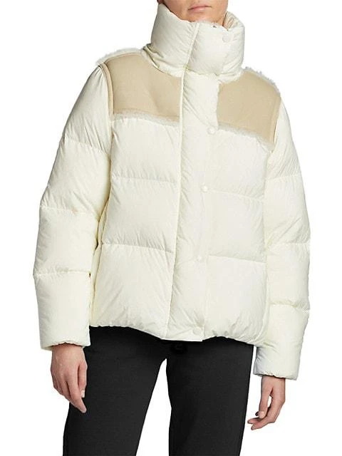 商品Moncler|Jotty Leather & Shearling Puffer Jacket,价格¥22604,第3张图片详细描述