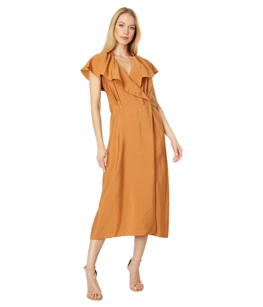 商品Vince|Braid Trim Flutter Sleeve Wrap Dress,价格¥990,第1张图片