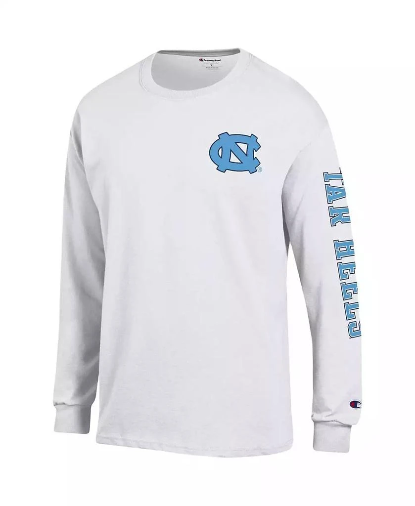 商品CHAMPION|Men's White North Carolina Tar Heels Team Stack Long Sleeve T-shirt,价格¥225,第3张图片详细描述