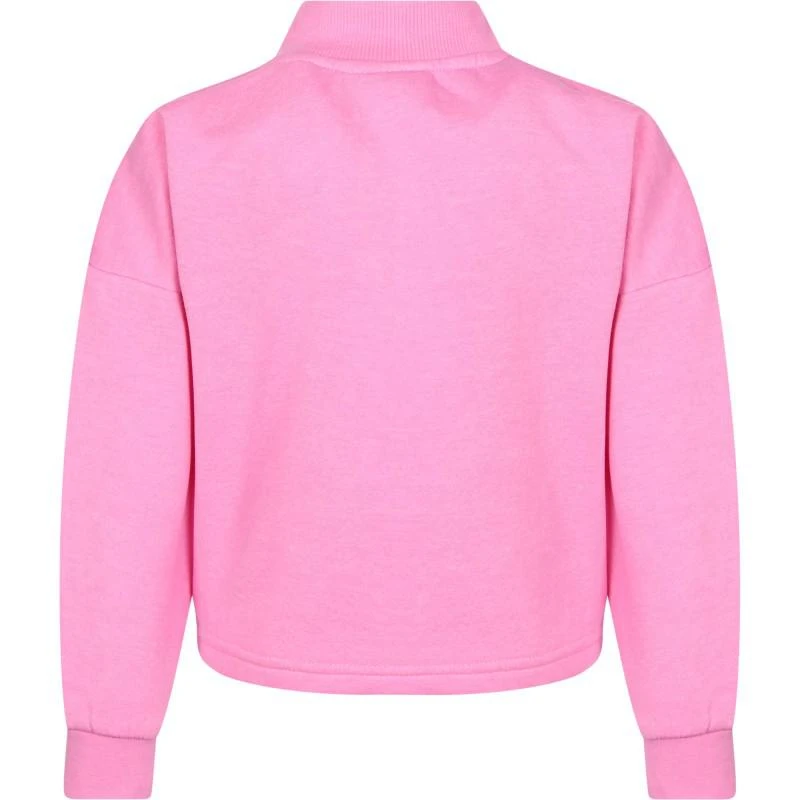 商品Juicy Couture|Quarter zip logo sweatshirt in pink with side pockets,价格¥719,第2张图片详细描述