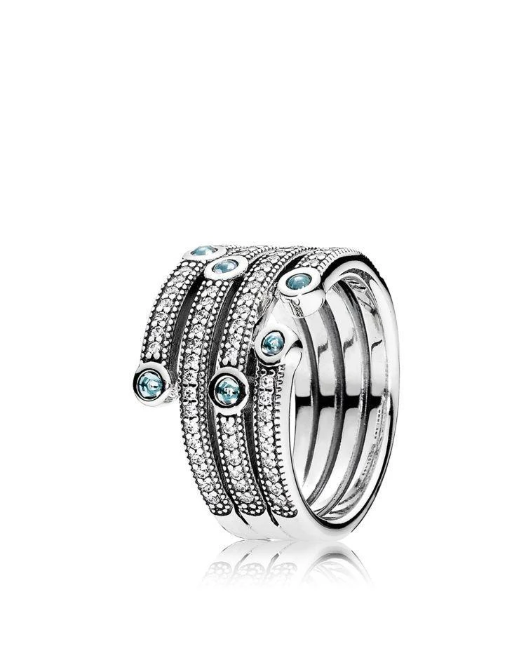 商品PANDORA|Ring - Sterling Silver & Cubic Zirconia Shimmering Ocean,价格¥1038,第1张图片