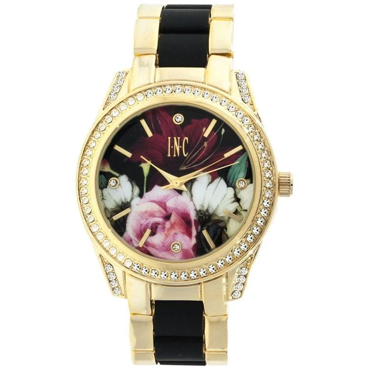 商品INC International|Women's Gold-Tone and Black Bracelet Watch 40mm, Only at Macy's,价格¥278,第1张图片