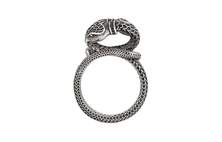 商品[国内直发] Gucci|古驰 garden 花园系列灵蛇 戒指 男女同款情侣款 银色,价格¥2468,第5张图片详细描述