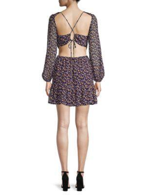 商品Lush|Floral-Print Tie-Back Dress,价格¥186,第4张图片详细描述