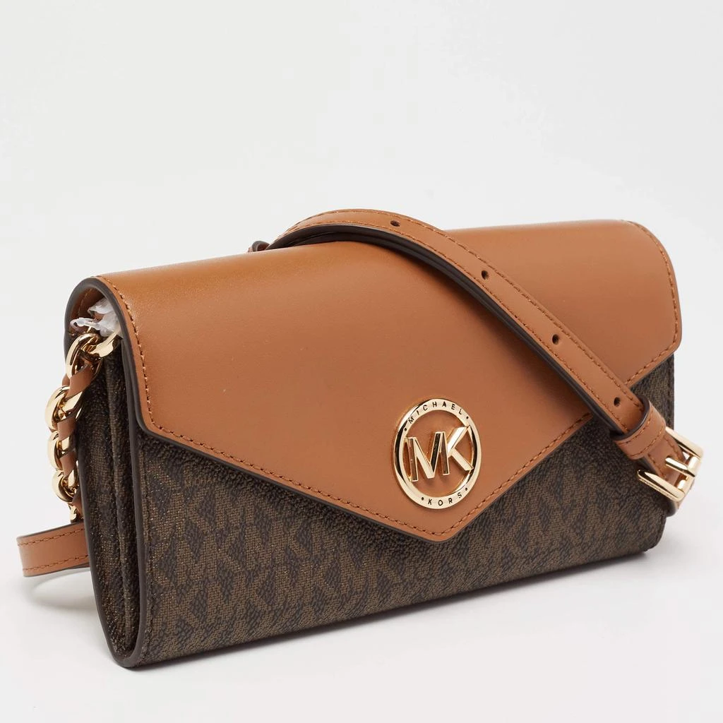 商品[二手商品] Michael Kors|MICHAEL Michael Kors Brown Signature Coated Canvas And Leather Wallet on Chain,价格¥1223,第4张图片详细描述