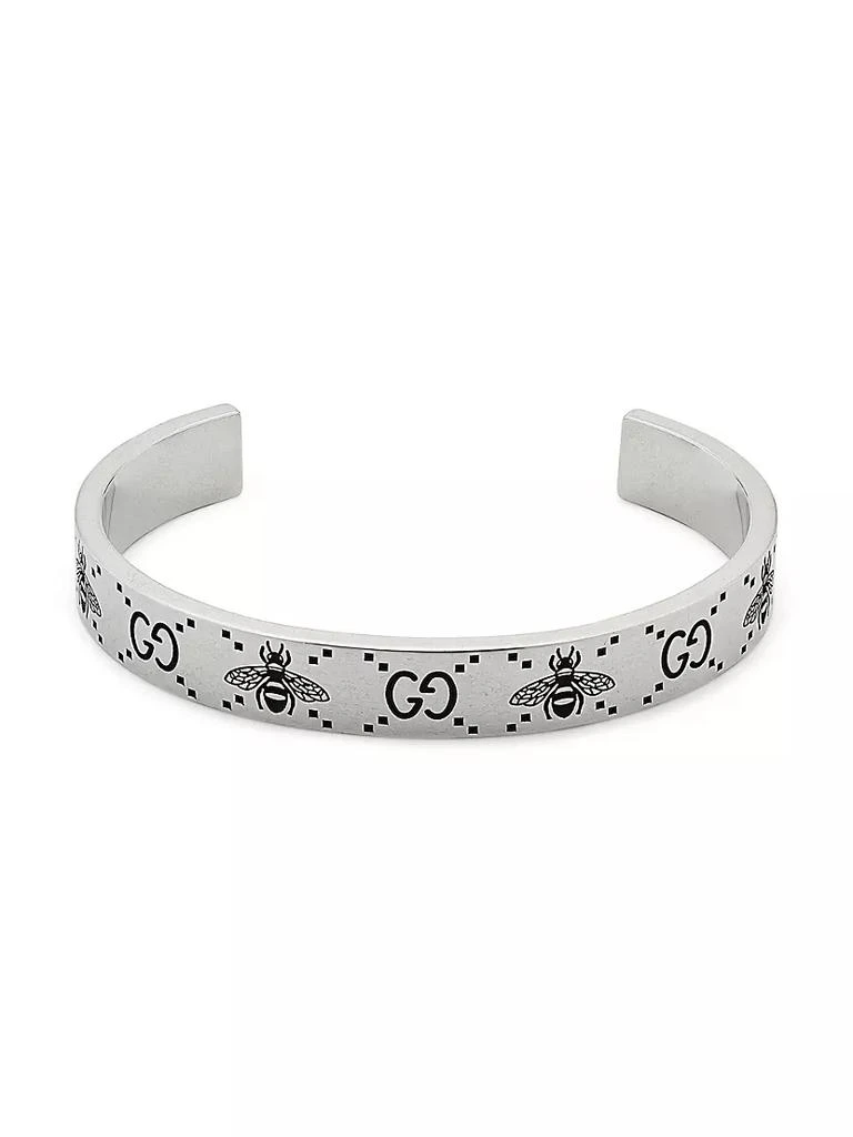 商品Gucci|Bee-Engraved GG Sterling Silver Cuff Bracelet,价格¥4049,第1张图片