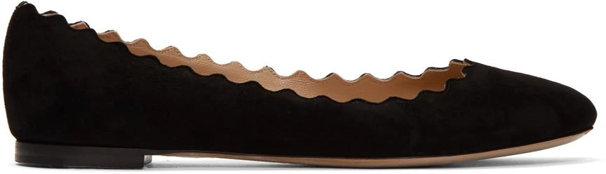 商品Chloé|Black Suede Lauren Ballerina Flats,价格¥3076,第1张图片