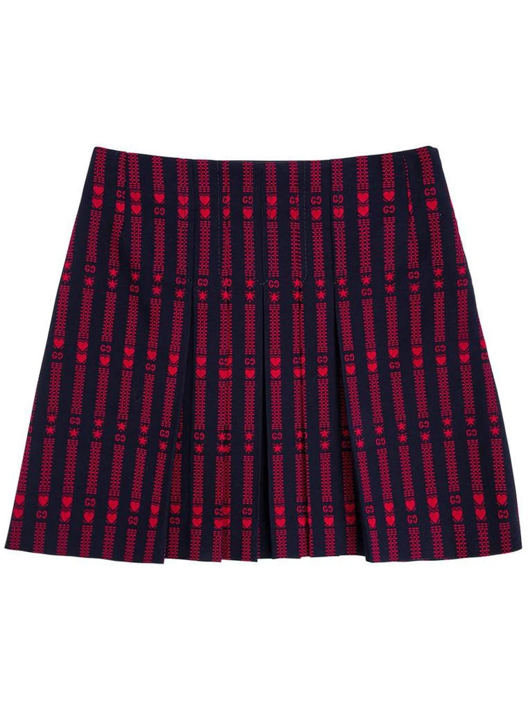 商品Gucci|Gucci Cotton Skirt With Stars And Hearts Gg,价格¥2329,第1张图片