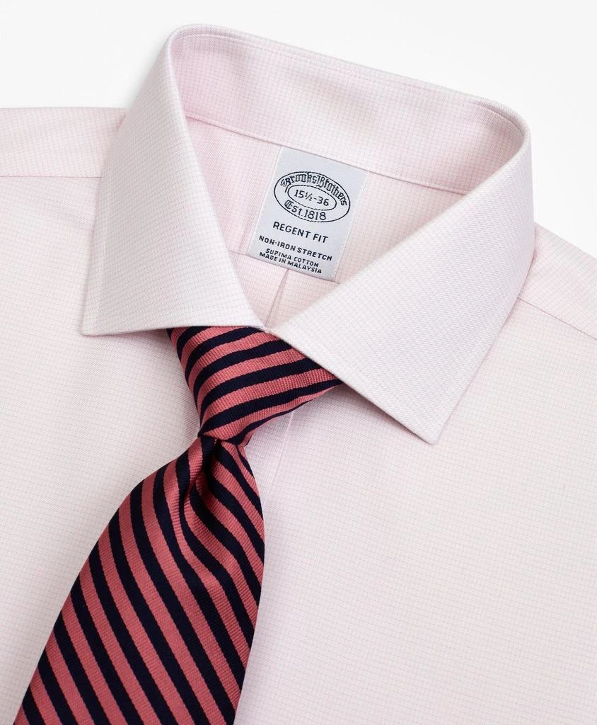 商品Brooks Brothers|Stretch Regent Regular-Fit Dress Shirt, Non-Iron Twill English Collar Micro-Check,价格¥410,第2张图片详细描述