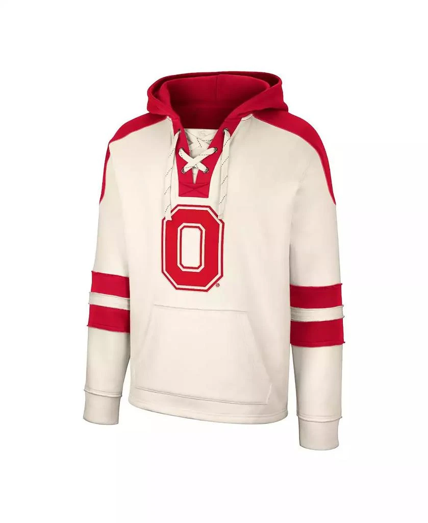商品Colosseum|Men's Cream Ohio State Buckeyes Lace-Up 4.0 Vintage-Like Pullover Hoodie,价格¥361,第3张图片详细描述