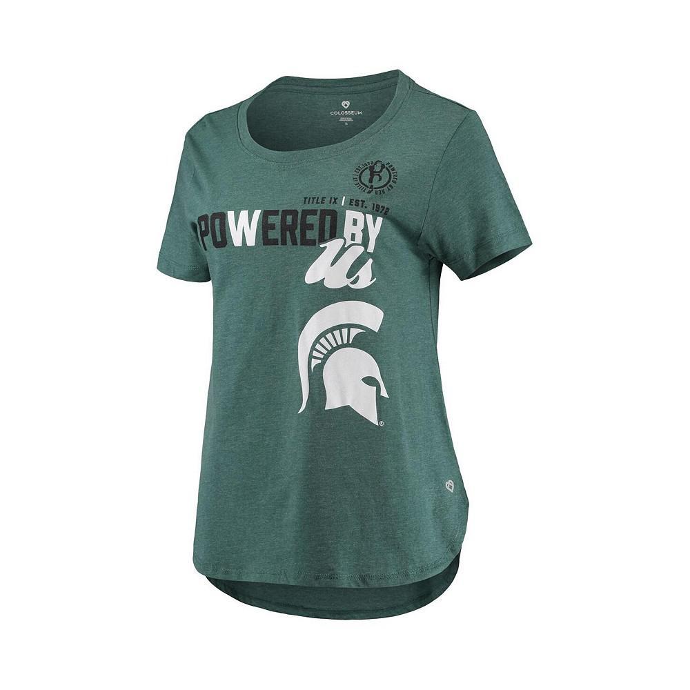 商品Colosseum|Women's Heathered Green Michigan State Spartans PoWered By Title IX T-shirt,价格¥180,第4张图片详细描述