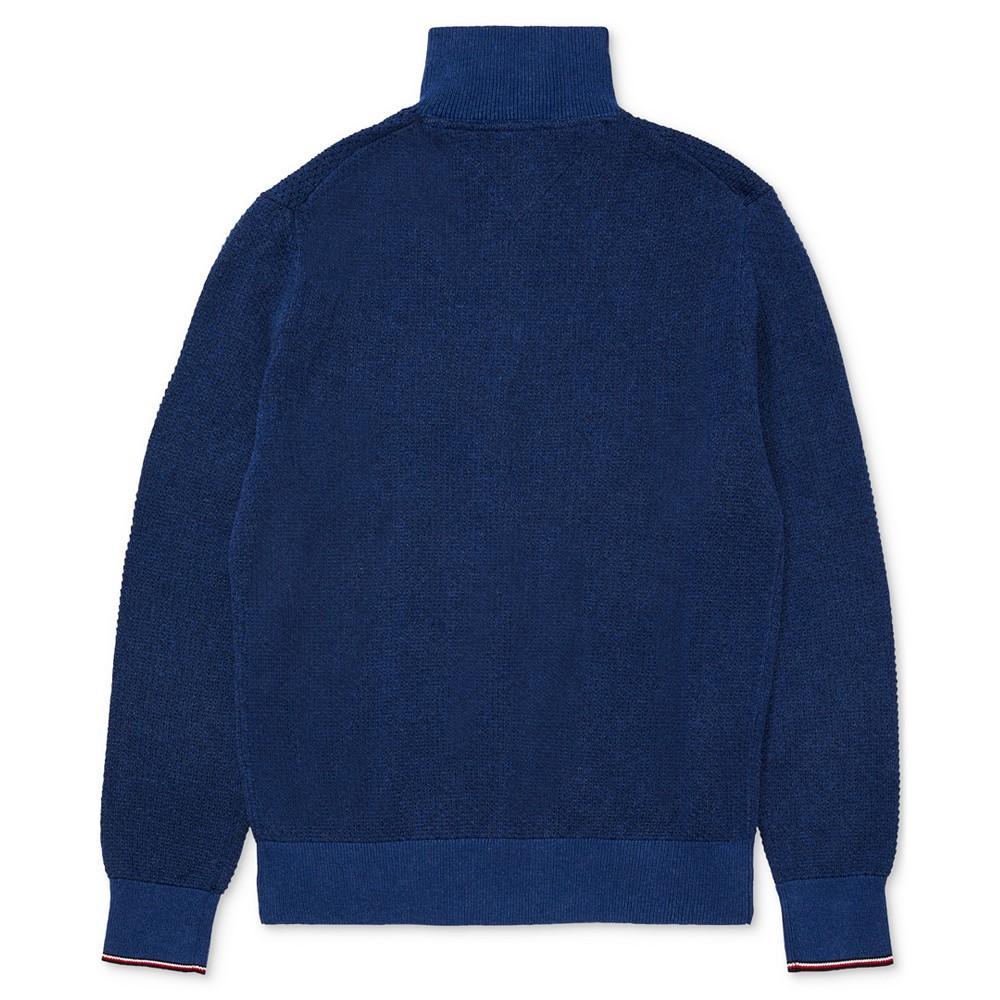 商品Tommy Hilfiger|Men's Adaptive Manhattan Quarter Zip Solid Sweater,价格¥374,第4张图片详细描述