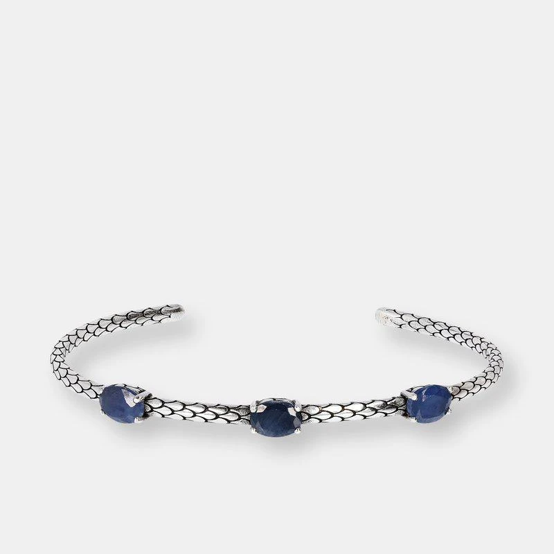 商品Albert M.|Bangle With Black Spinel And Mermaid Texture Indian Sapphire,价格¥1503,第2张图片详细描述