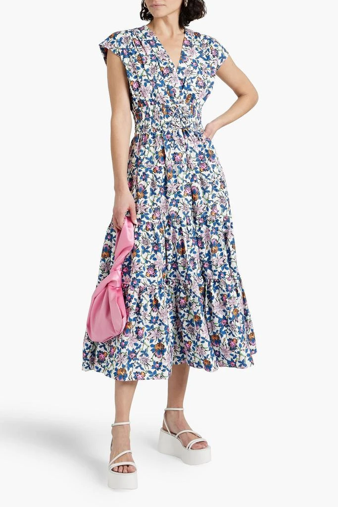 商品Derek Lam|Gathered floral-print cotton-blend poplin midi dress,价格¥1836,第2张图片详细描述