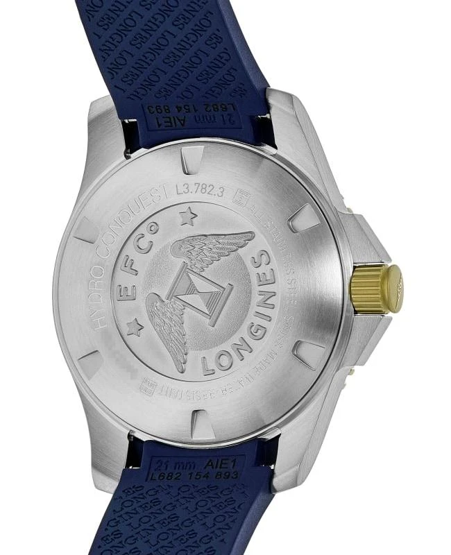 商品Longines|Longines HydroConquest Automatic Blue Dial Rubber Strap Men's Watch L3.781.3.96.9,价格¥11367,第4张图片详细描述