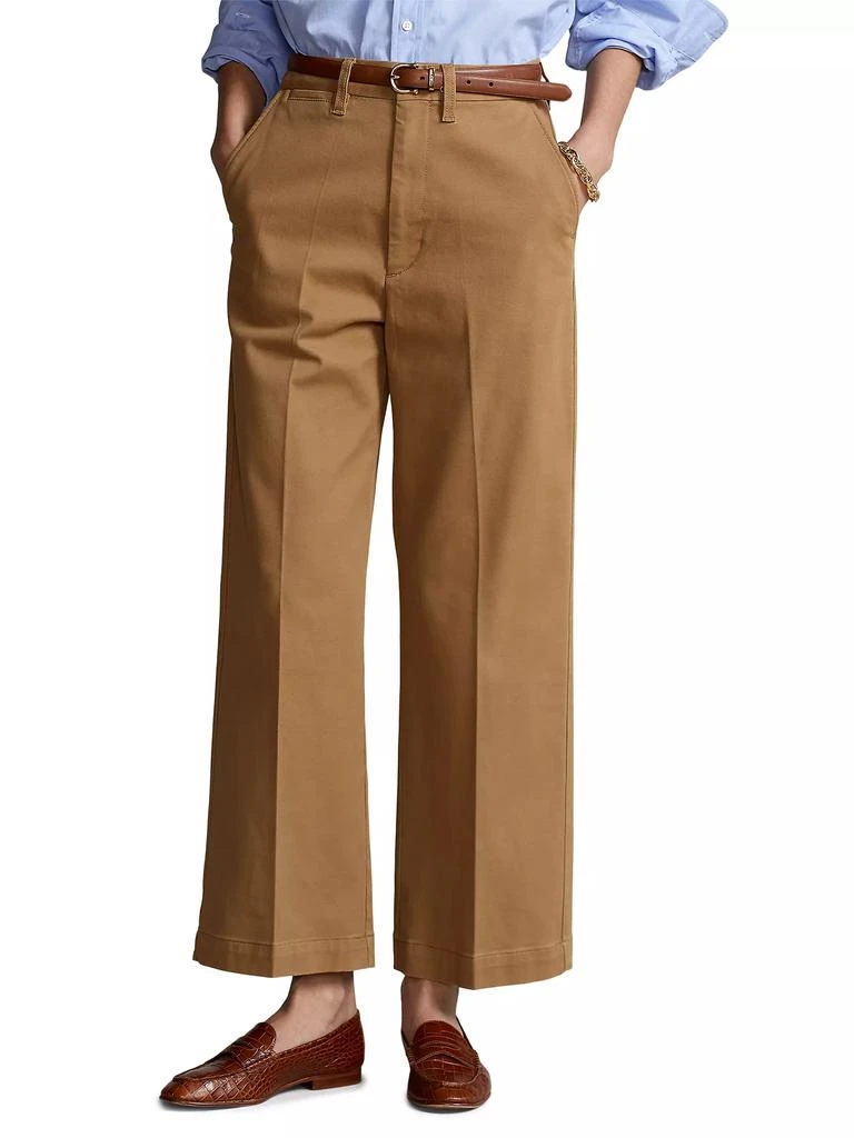 商品Ralph Lauren|Cropped Stretch-Cotton Wide-Leg Pant,价格¥1503,第3张图片详细描述