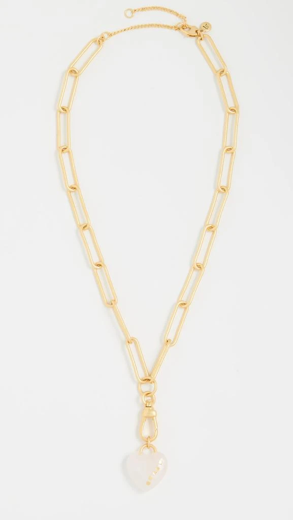 商品Madewell|Madewell 玫瑰石英心形套索项链,价格¥129,第4张图片详细描述