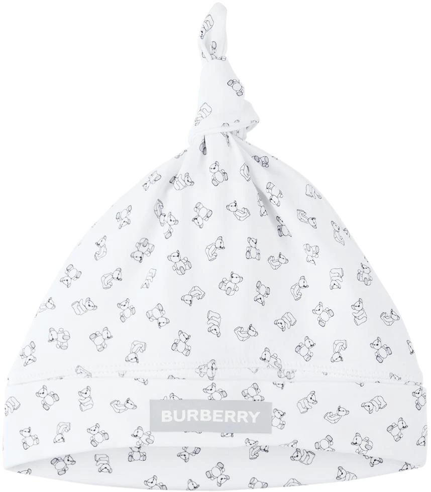 商品Burberry|白色 Thomas Bear 婴儿连身裤 & 毛线帽,价格¥1300,第4张图片详细描述