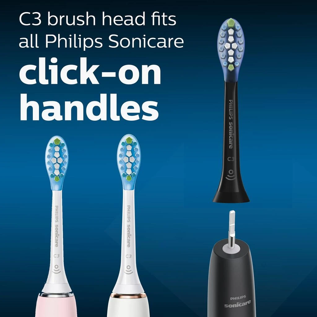 Philips Sonicare Genuine C3 Premium Plaque Control Replacement Toothbrush Heads, 4 Brush Heads, Black, HX9044/95 商品