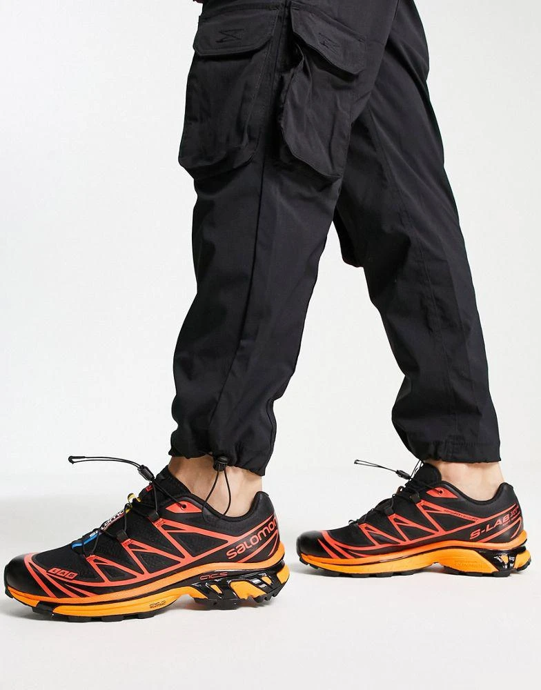 商品Salomon|Salomon Unisex XT-6 trainers in Black/Magnet/Vibrant Orange,价格¥1317,第3张图片详细描述