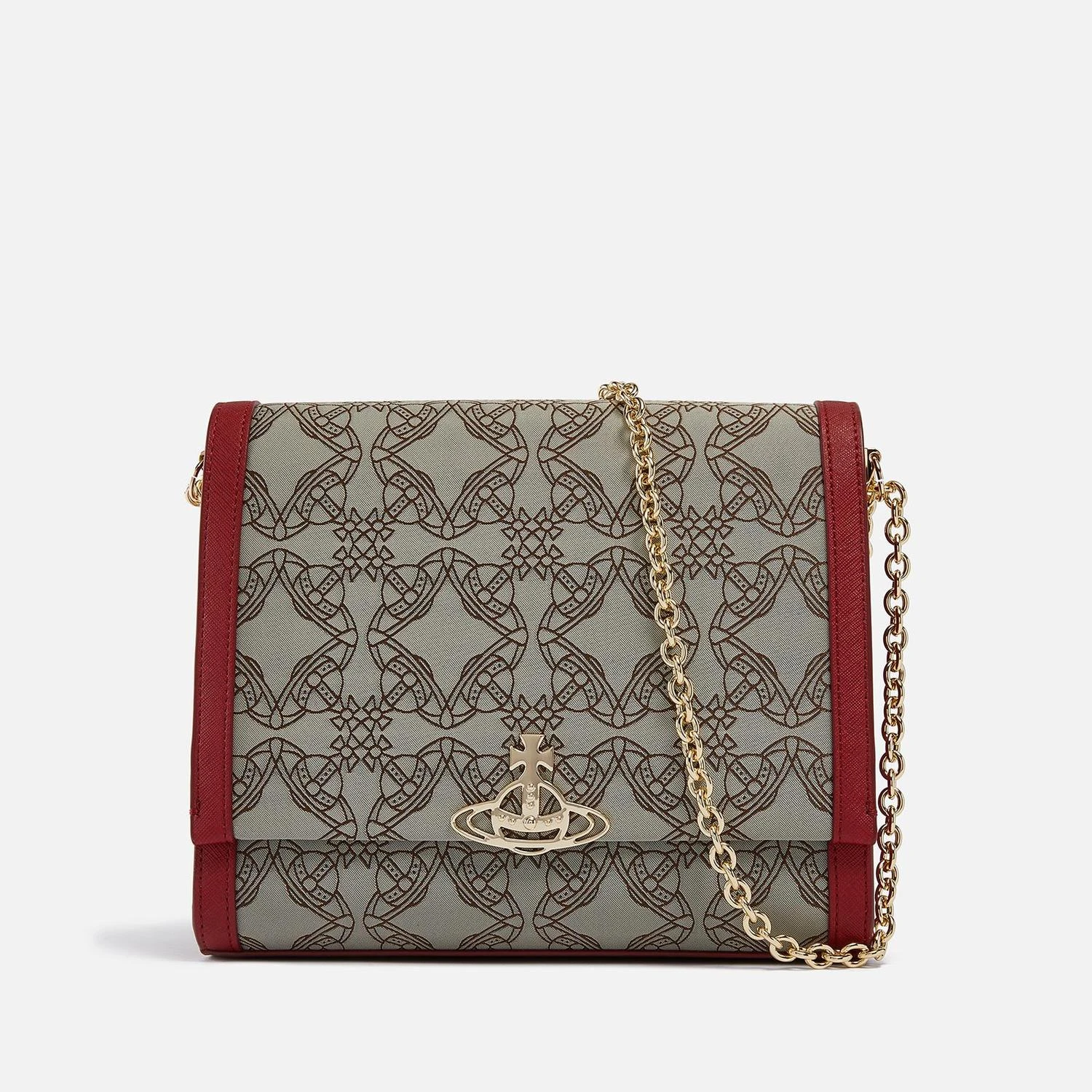 商品Vivienne Westwood|Vivienne Westwood Lucy Medium Jacquard and Faux Leather Bag,价格¥2463,第1张图片