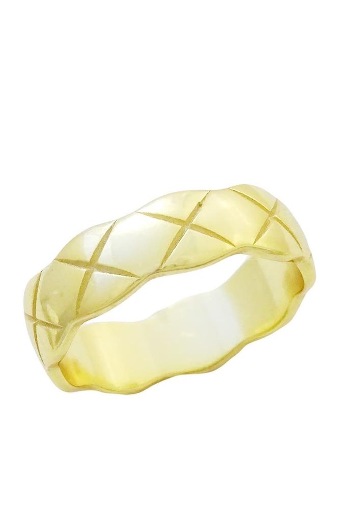 18K Yellow Gold Vermeil Wide Scalloped Band Ring商品第1张图片规格展示