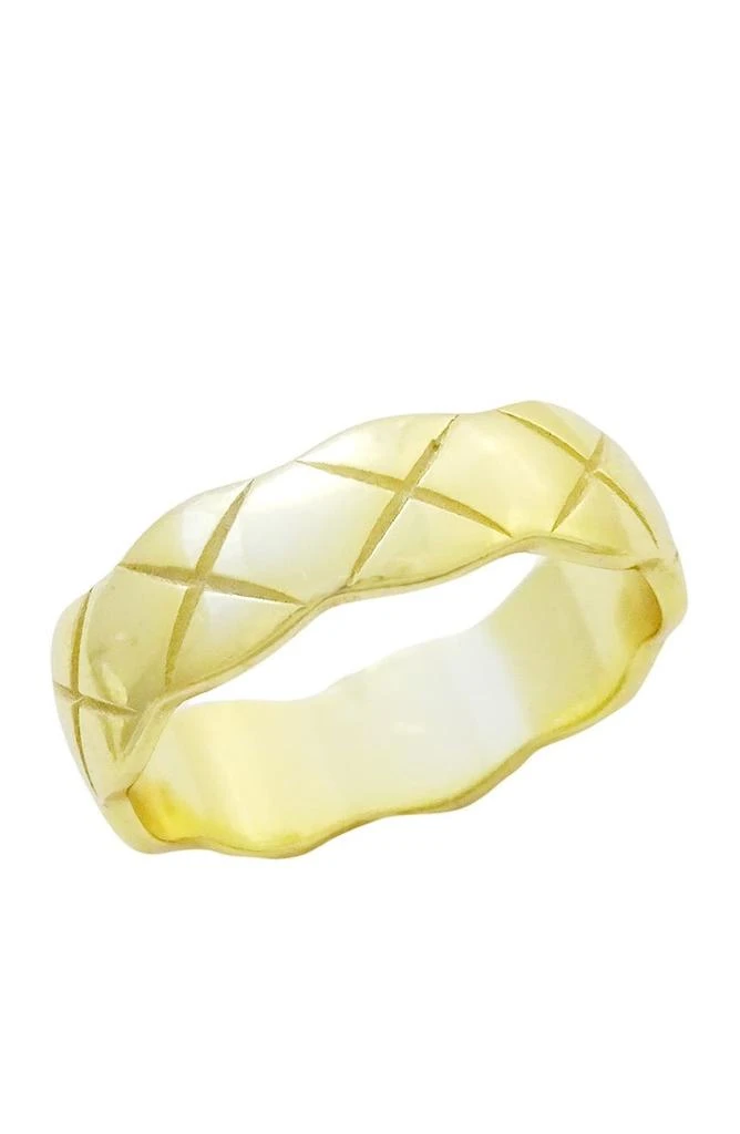 商品Savvy Cie Jewels|18K Yellow Gold Vermeil Wide Scalloped Band Ring,价格¥271,第1张图片