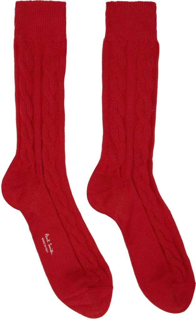 Three-Pack Multicolor Cable Knit Socks 商品