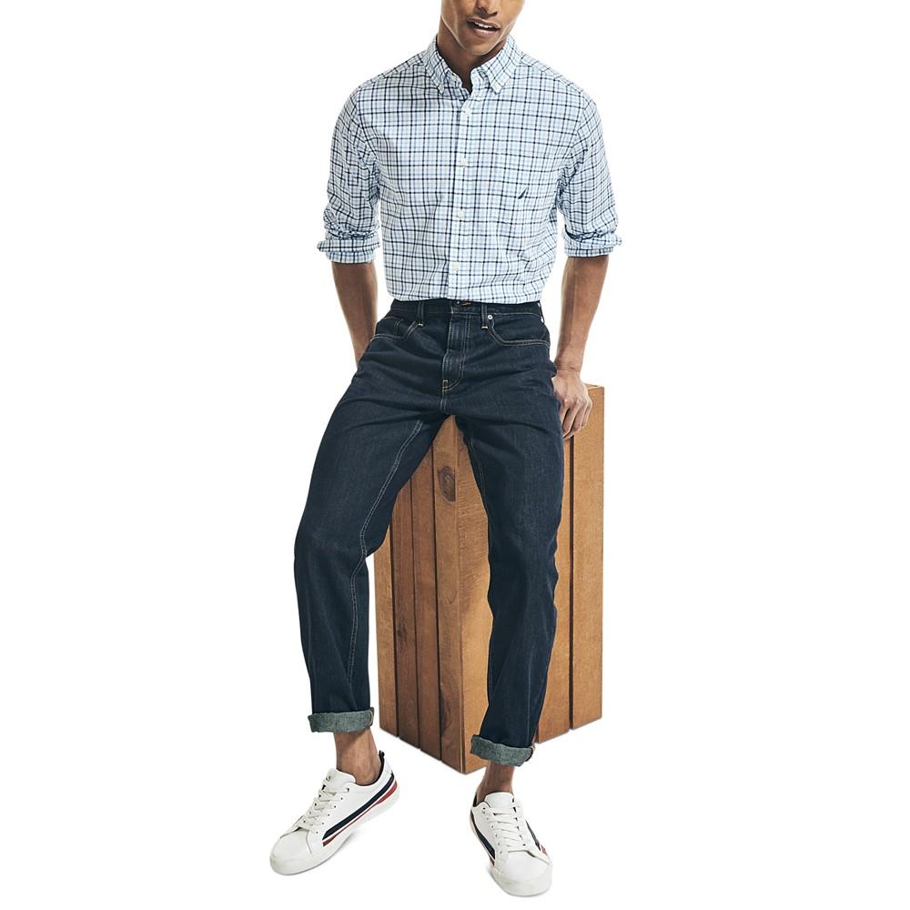Men's Classic-Fit Long-Sleeve Mini Check Plaid Shirt商品第4张图片规格展示