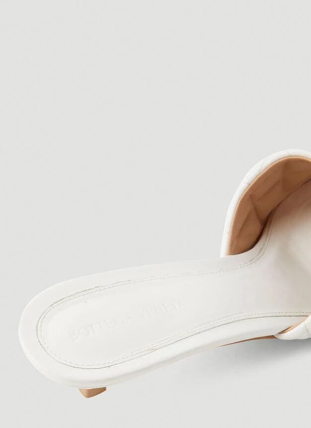 Padded Kitten Heel Mules in White 商品