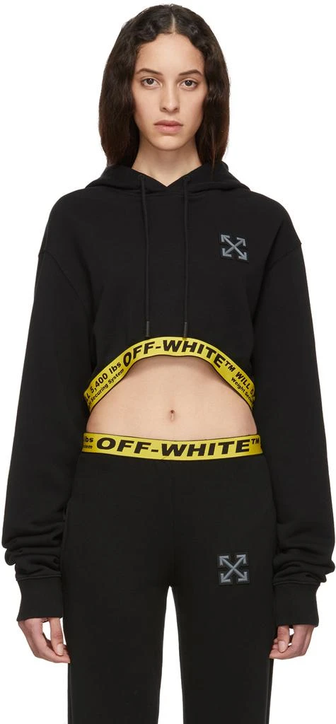 商品Off-White|SSENSE Exclusive Black "WORKOUT" Cropped 'Sport' Hoodie,价格¥2755,第1张图片