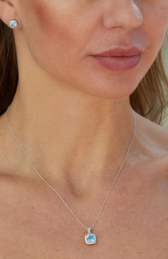 Stone Pendant Necklace & Cushion Stud Earrings Box Set 商品