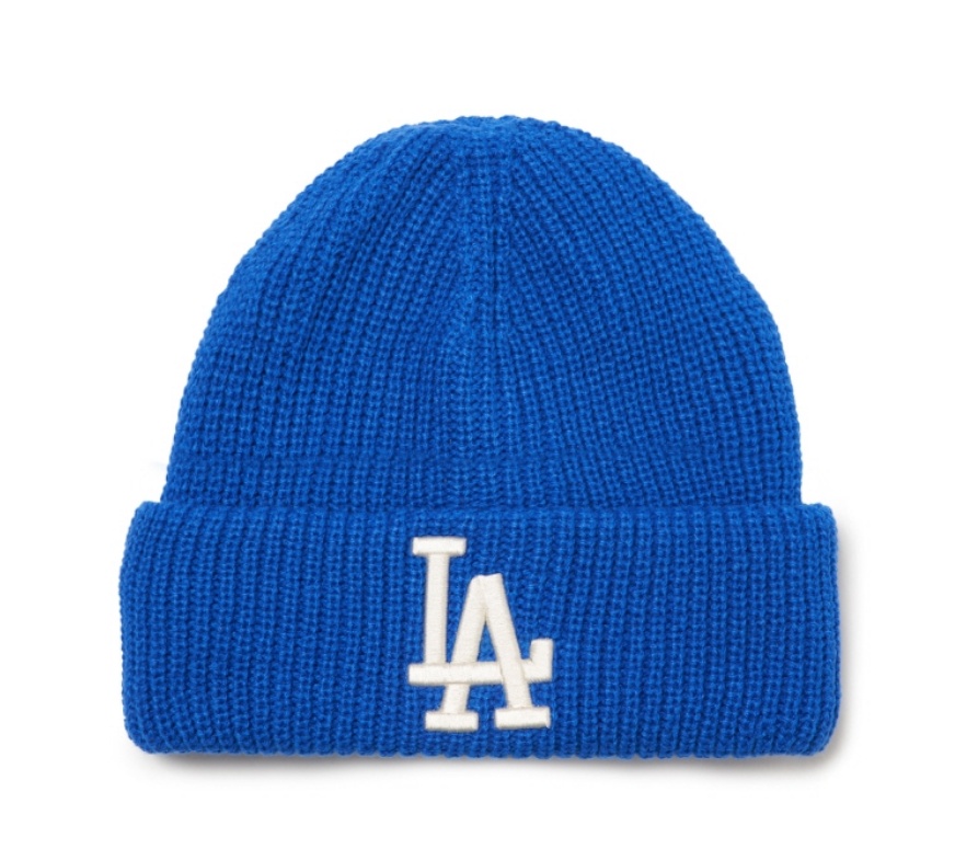 商品MLB|【享贝家】MLB 洛杉矶道奇队 刺绣LA LogO针织毛线帽 男女同款 3ABNM0716K000907BLS,价格¥161,第1张图片