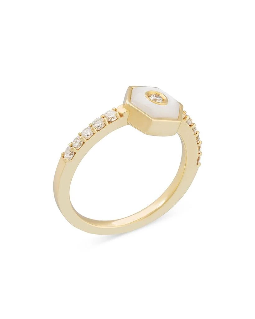 商品Miseno Jewelry|18K Yellow Gold Baia Sommersa Mother of Pearl & Diamond Accent Ring,价格¥21932,第1张图片