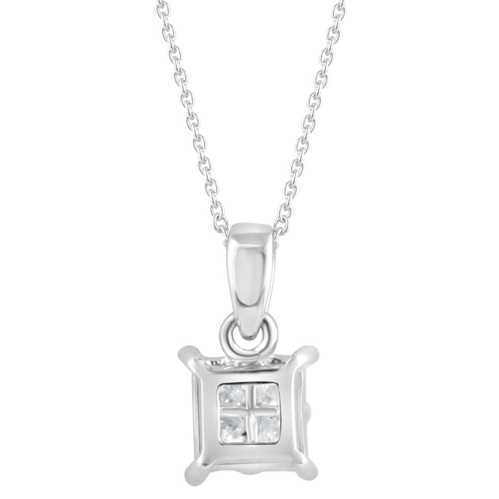 商品Macy's|Diamond Princess-Cut 18" Pendant Necklace (1/2 ct. t.w.) in 14k White Gold,价格¥15785,第5张图片详细描述