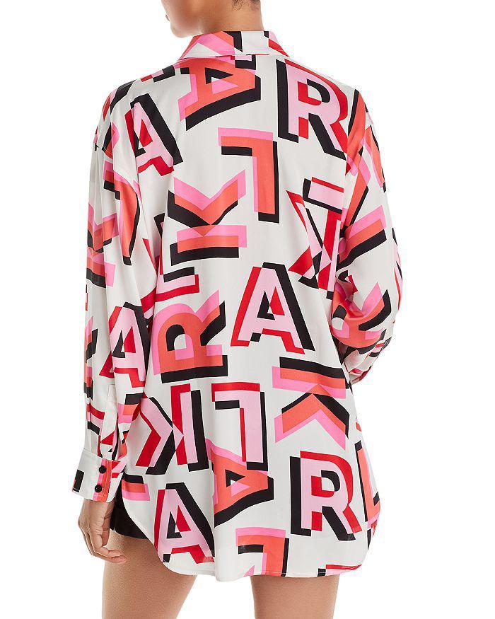 商品Karl Lagerfeld Paris|Block Logo Button Down Shirt,价格¥403,第2张图片详细描述