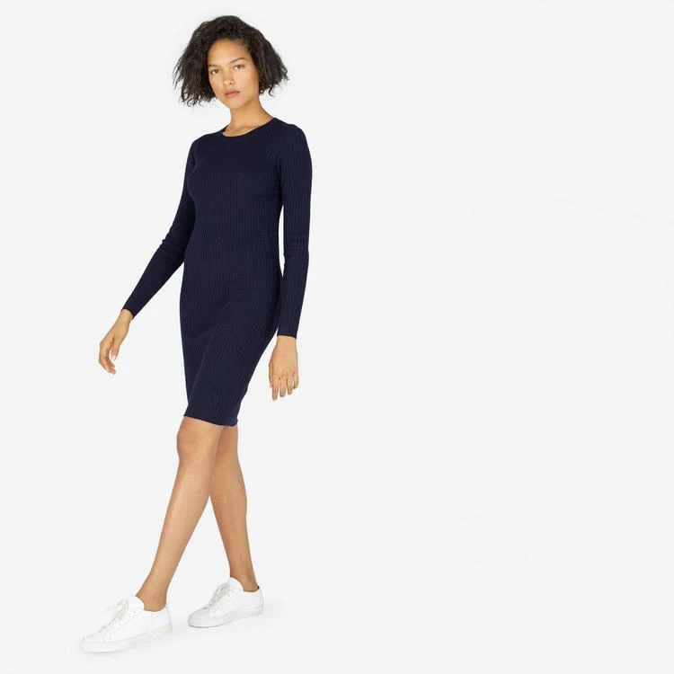 商品Everlane|The Luxe Wool Ribbed Long-Sleeve Dress,价格¥568,第1张图片