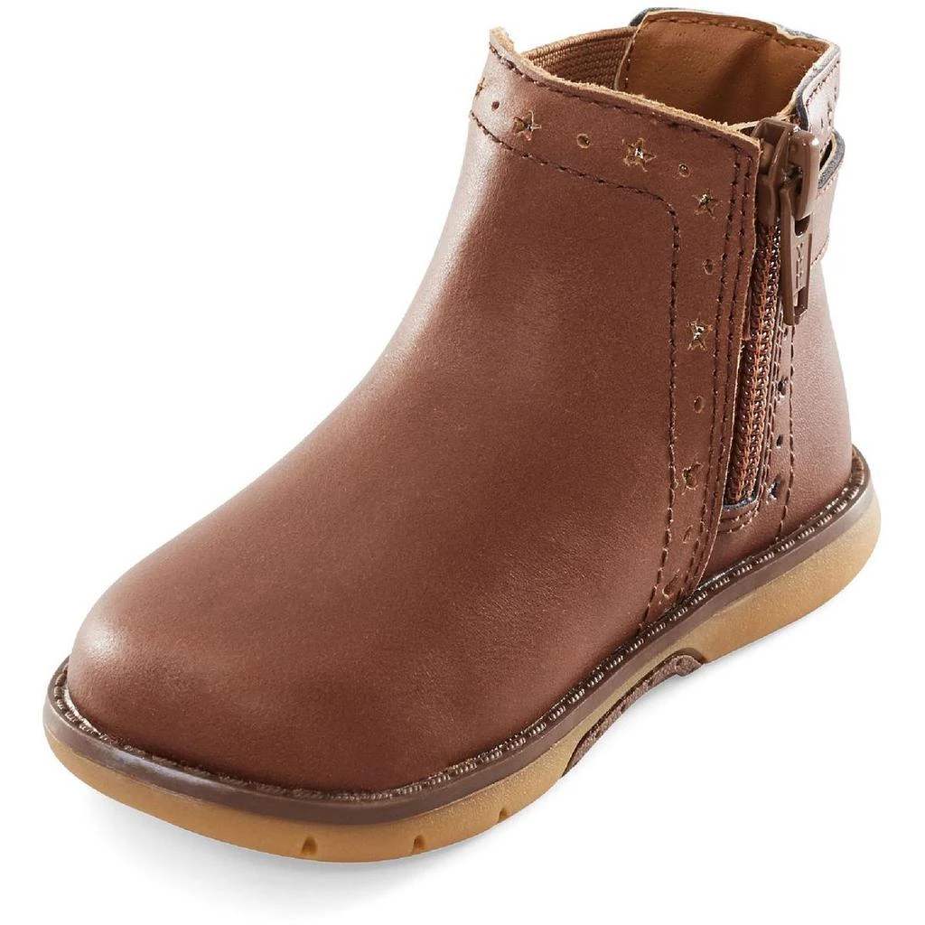 商品Stride Rite|Stride Rite Girls Agnes Leather Round Toe Booties,价格¥176,第1张图片