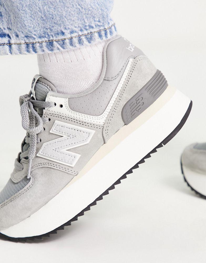 商品New Balance|New Balance 574 chunky platform trainers in grey,价格¥759,第5张图片详细描述