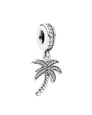 商品PANDORA|Moments Collection Sterling Silver & Cubic Zirconia Sparkling Palm Tree Dangle Charm,价格¥409,第1张图片详细描述