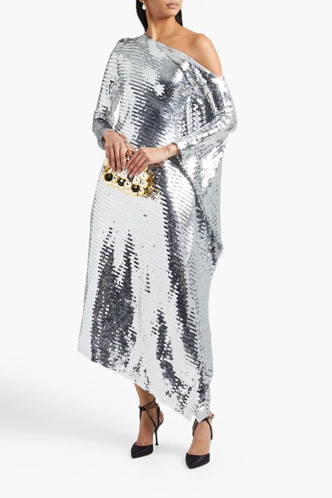 商品ROLAND MOURET|Castro off-the-shoulder draped sequined tulle midi dress,价格¥6455,第4张图片详细描述